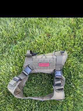 OneTigris Tactical Dog Harness Large Olive Green MOLLE Adjustable